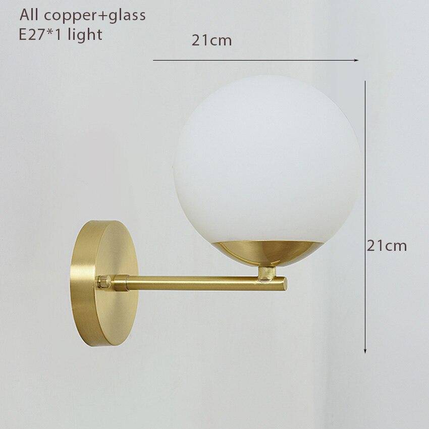 Applique murale design à LED dorée avec boule en verre Luxury - vue 6 sur 8