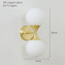Applique murale design à LED dorée avec boule en verre Luxury