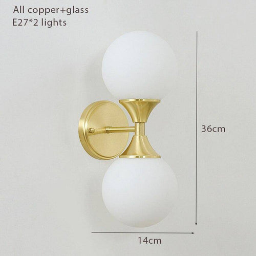 Applique murale design à LED dorée avec boule en verre Luxury - vue 7 sur 8