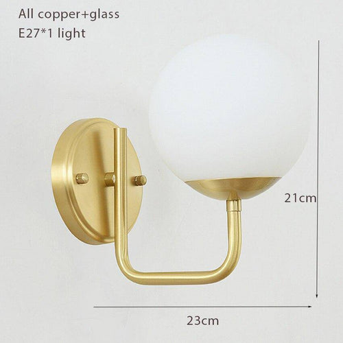 Applique murale design à LED dorée avec boule en verre Luxury - vue 8 sur 8