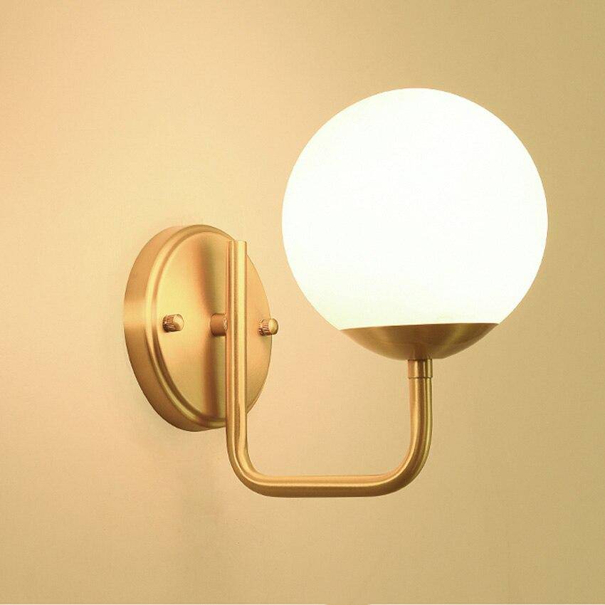 Applique murale design à LED dorée avec boule en verre Luxury - vue 5 sur 8