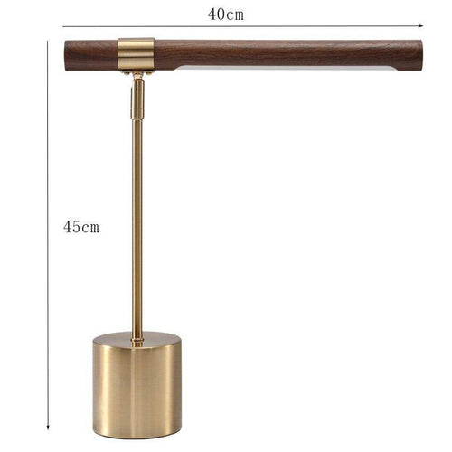Lampe à poser design LED en métal dorée et bois style Fly - vue 6 sur 7