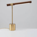 Lampe à poser design LED en métal dorée et bois style Fly