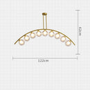 Lustre design LED avec bras arrondi doré et boules en verre Luxury