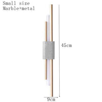 Applique murale design LED en marbre avec tube doré Sconce