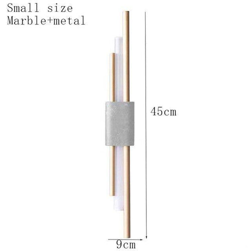 Applique murale design LED en marbre avec tube doré Sconce