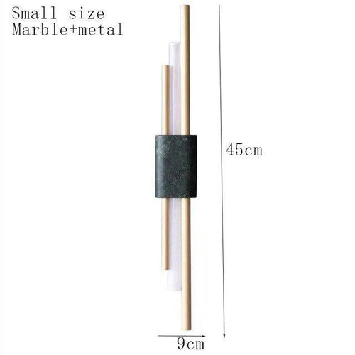 Applique murale design LED en marbre avec tube doré Sconce - vue 6 sur 9