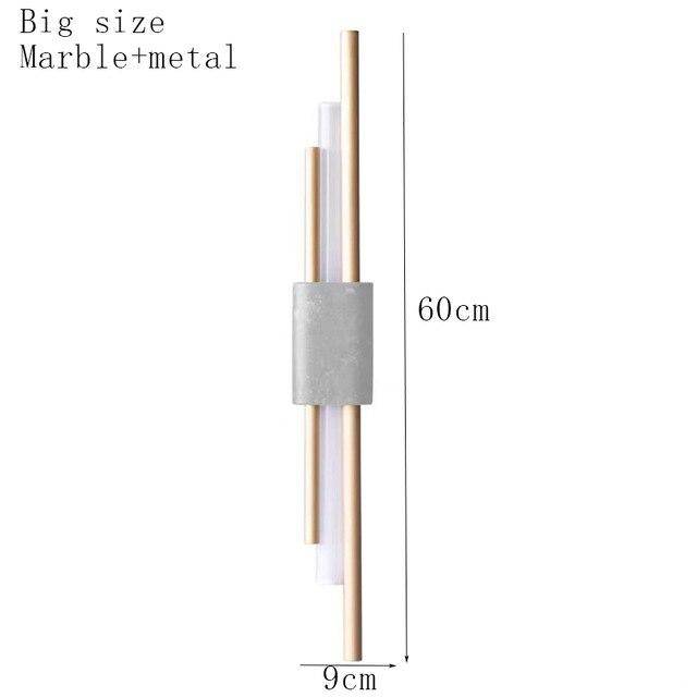 Applique murale design LED en marbre avec tube doré Sconce - vue 7 sur 9