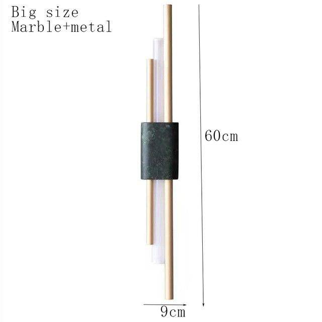 Applique murale design LED en marbre avec tube doré Sconce - vue 6 sur 9