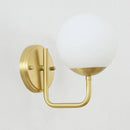 Applique murale design à LED dorée avec boule en verre Luxury