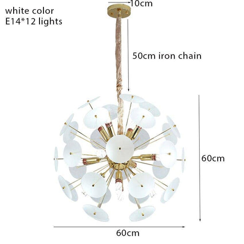Lustre design doré et plaques rondes plates fumées Luxury - vue 8 sur 8