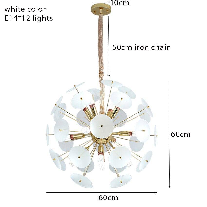 Lustre design doré et plaques rondes plates fumées Luxury - vue 7 sur 8