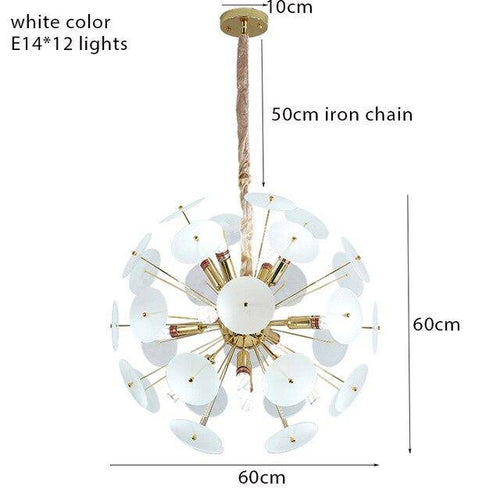 Lustre design doré et plaques rondes plates fumées Luxury