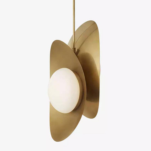 Suspension design en métal doré double face légèrement incurvée - vue 8 sur 7