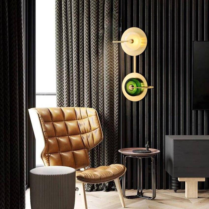 Applique murale design LED avec des formes circulaires en fer forgé - vue 2 sur 9