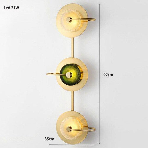 Applique murale design LED avec des formes circulaires en fer forgé - vue 7 sur 9