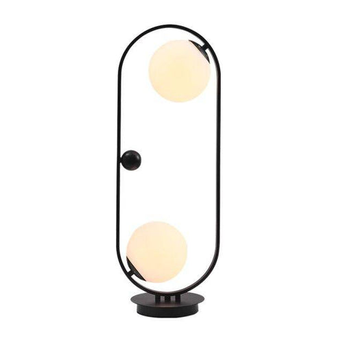 Lampe de chevet design à LED avec anneau métal et boules en verre Loft - vue 11 sur 12