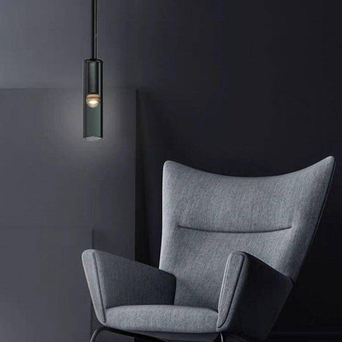 Suspension design à LED cylindrique en verre cristal Fly - vue 3 sur 6