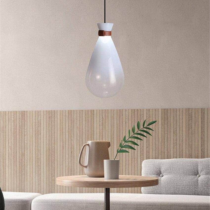 Suspension en forme de goutte en verre fumé Sitting - vue 4 sur 10