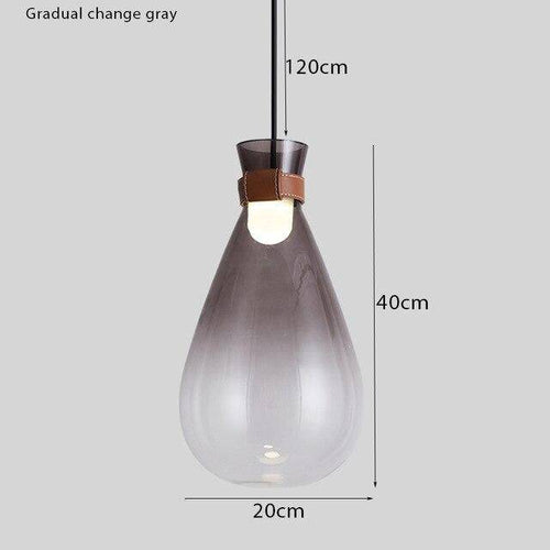 Suspension en forme de goutte en verre fumé Sitting - vue 8 sur 10
