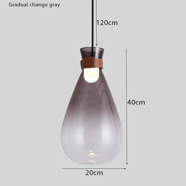 Suspension en forme de goutte en verre fumé Sitting - vue 10 sur 10