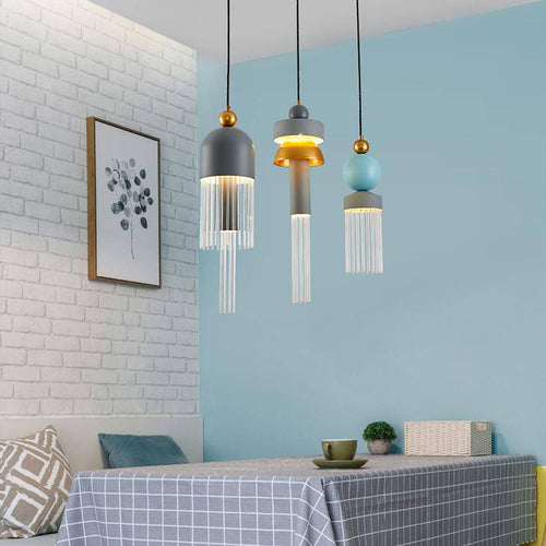 Suspension design colorées créatives Tassel - vue 3 sur 10