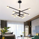 Lustre design avec bras et lampes LED dorées Living