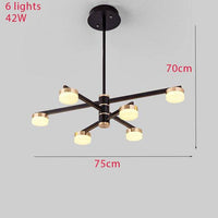 Lustre design avec bras et lampes LED dorées Living