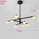 Lustre design avec bras et lampes LED dorées Living