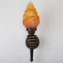 Applique murale rustique flambeau en verre tenu à la main en métal Vintage