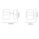 Applique murale moderne LED aux formes arrondies et bande cuivrée