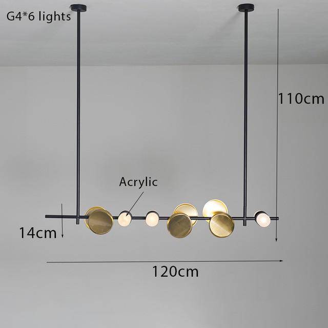 Lustre et suspension design art déco noir et doré avec lampes LED - vue 10 sur 11