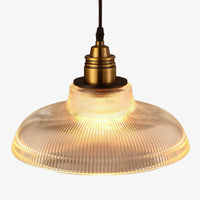 Suspension en verre et support doré style vintage Loft