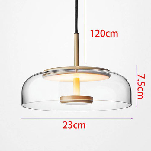 Suspension design en verre fumé et tige dorée Amber - vue 10 sur 12