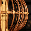 Suspension boule ovale en osier style japonais
