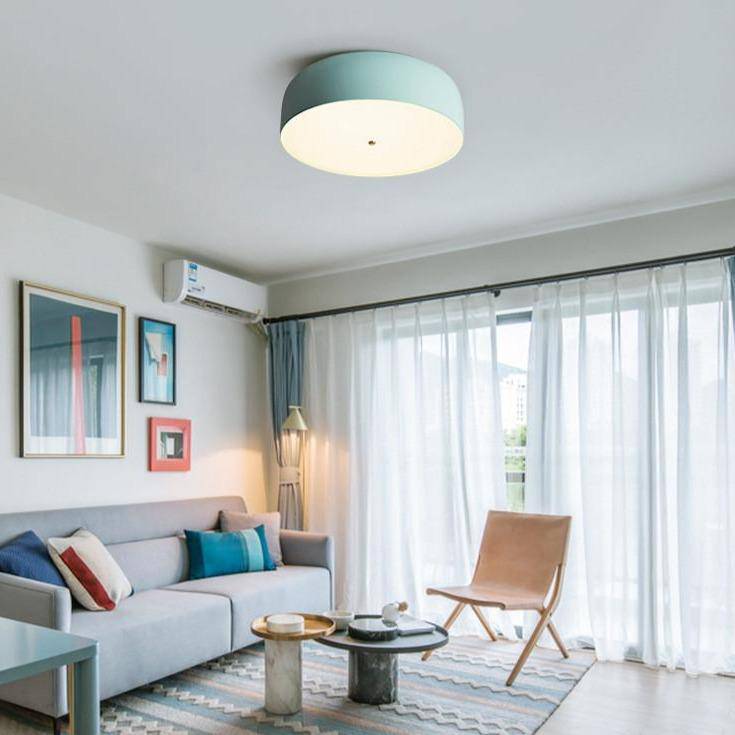 Plafonnier LED coloré rond moderne Nordic - vue 3 sur 4