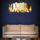 Lustre design chromé moderne à plaques rondes et plates Villa