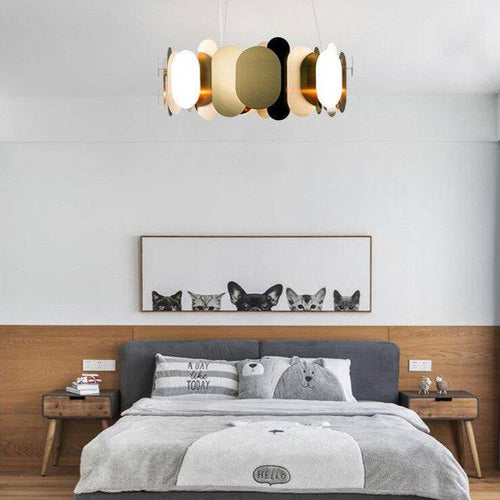 Lustre design chromé moderne à plaques rondes et plates Villa - vue 2 sur 7