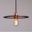 Suspension design disque chromé or rose