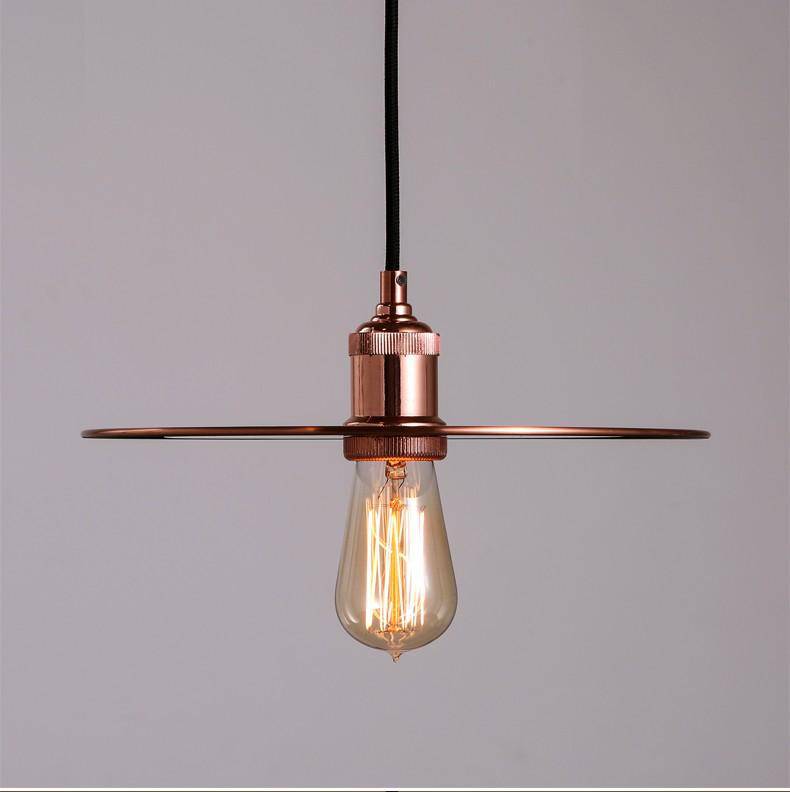 Suspension design disque chromé or rose - vue 3 sur 5