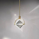 Suspension LED design avec rond doré et cristal de verre Luxury