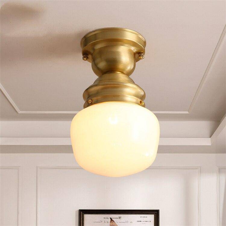 Plafonnier vintage avec support doré - vue 2 sur 5