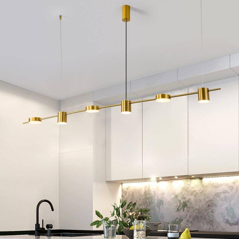 Lustre design à LED allongé en métal style Luxury Hang - vue 7 sur 14