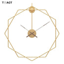 Horloge murale design hexagones décalés en métal