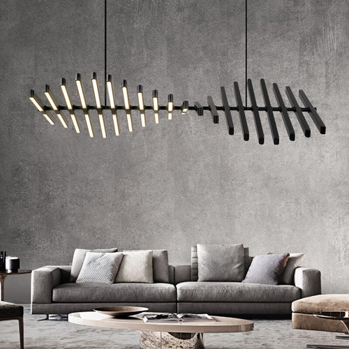 Lustre design LED réglable avec baguettes métalliques Lucian - vue 10 sur 14