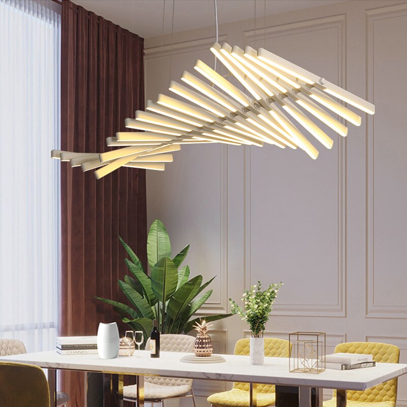 Lustre design LED réglable avec baguettes métalliques Lucian - vue 2 sur 14