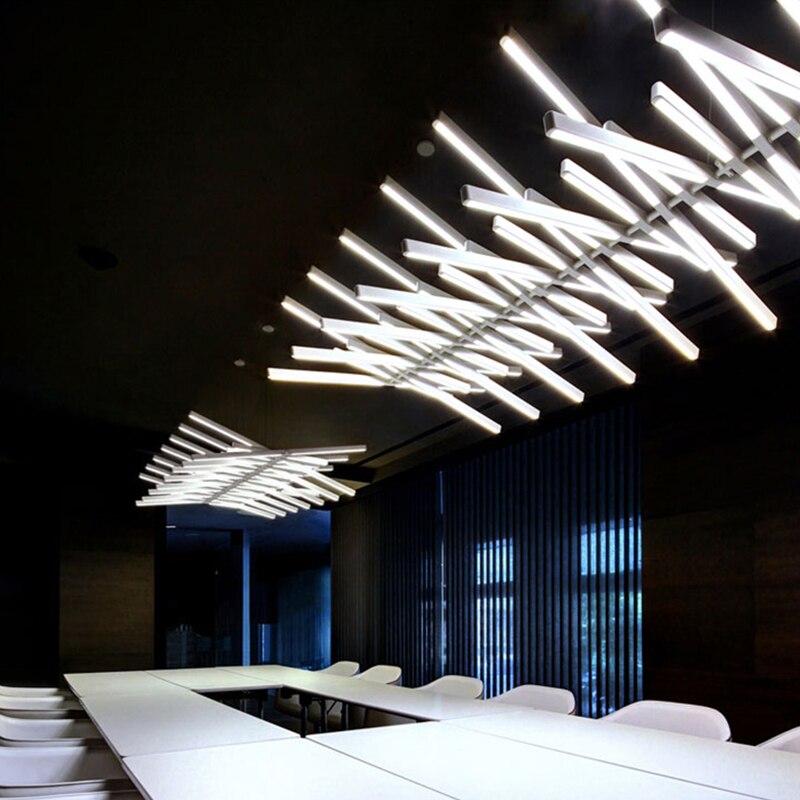 Lustre design LED réglable avec baguettes métalliques Lucian - vue 3 sur 14