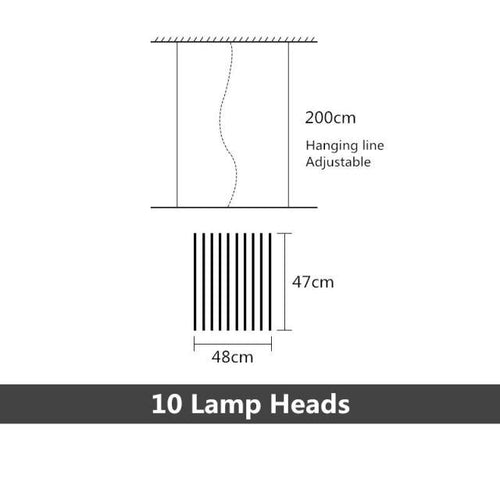 Lustre design LED réglable avec baguettes métalliques Lucian - vue 12 sur 14