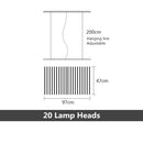 Lustre design LED réglable avec baguettes métalliques Lucian