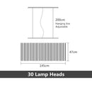 Lustre design LED réglable avec baguettes métalliques Lucian